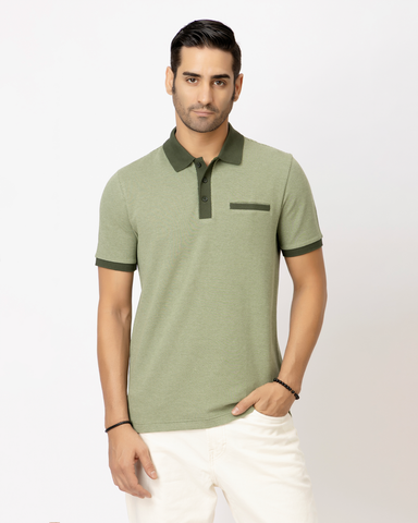 Jacquard Olive Polo