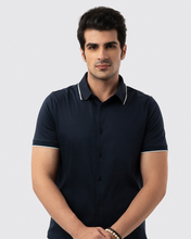Drop Needle Short Sleeve Shirt in DKNavy