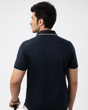 Drop Needle Short Sleeve Shirt in DKNavy